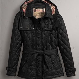 Black jacket with hoodie and belt XS